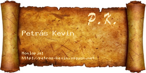 Petrás Kevin névjegykártya